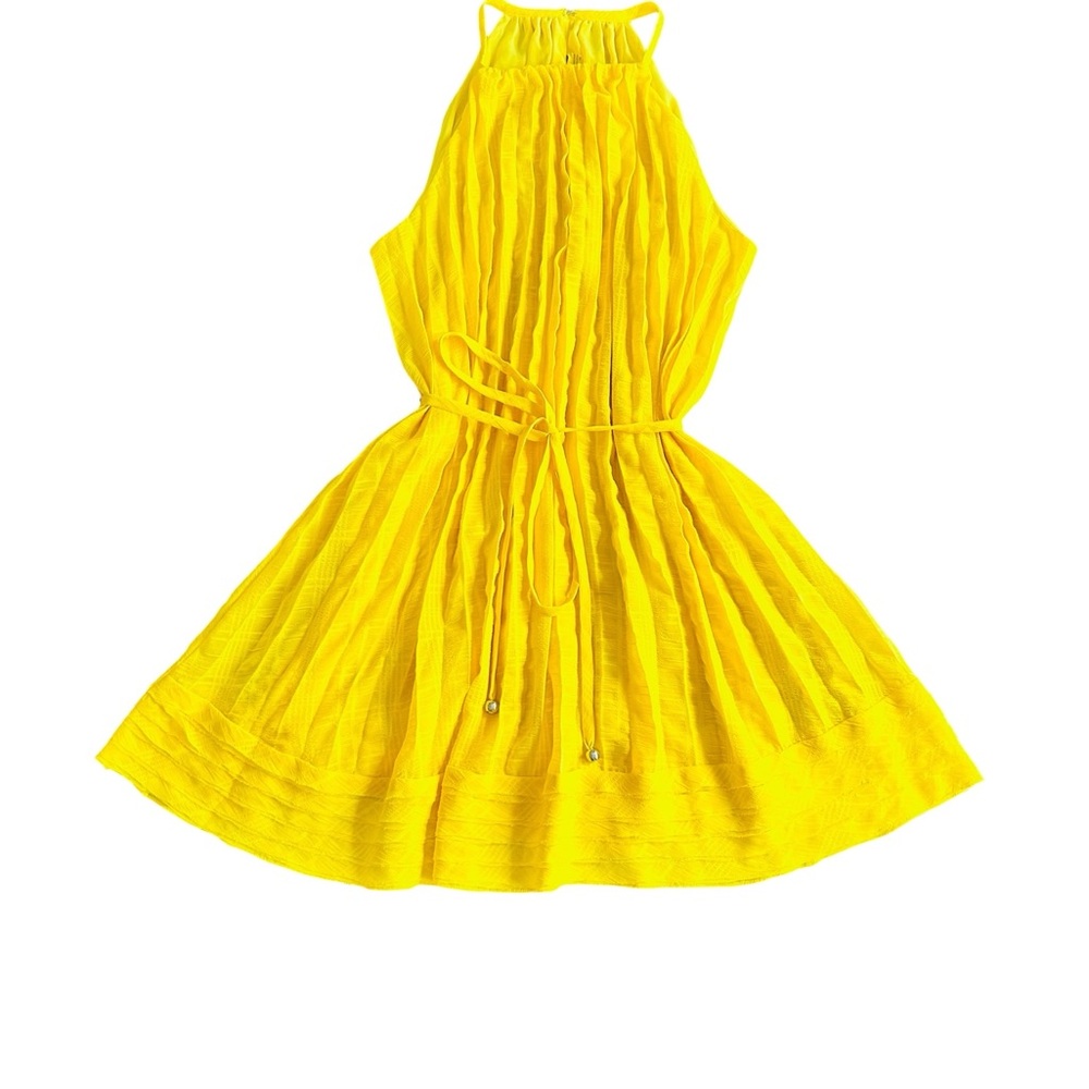 Ramy Brook Yellow Pleated Smocked Sundress